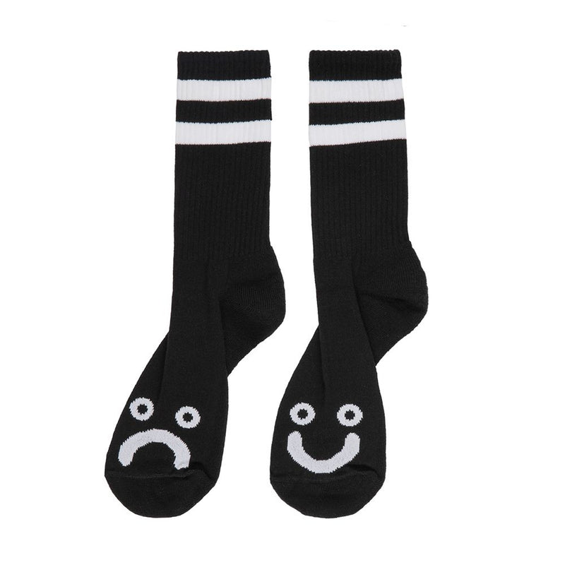 Polar rib socks happy sad black