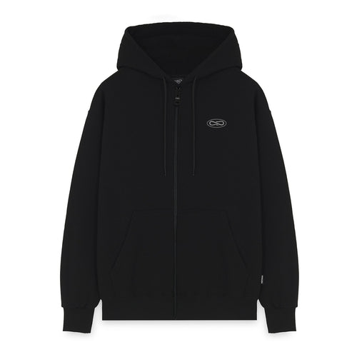 Logo Atom Zip Hoodie Black