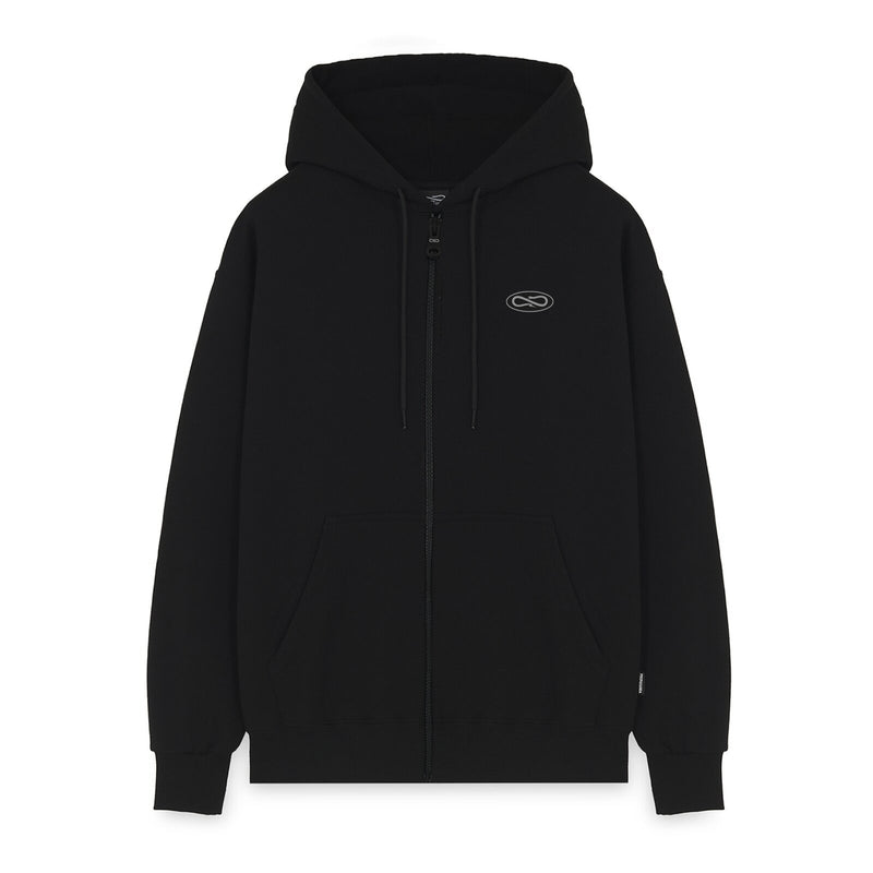 Logo Atom Zip Hoodie Black