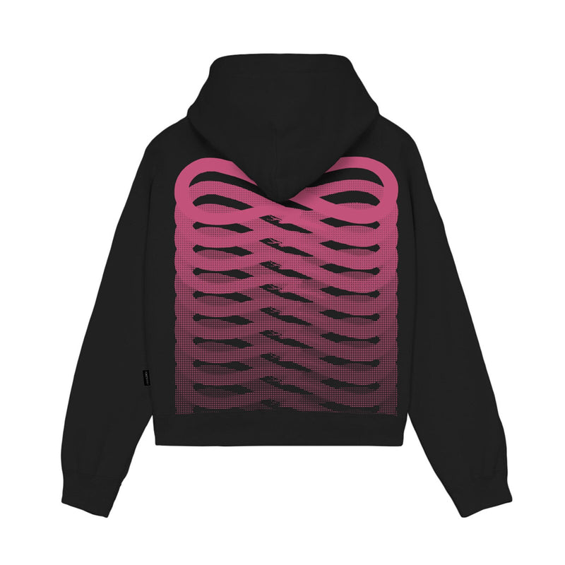 Ribs Woman Cropped Hoodie Black
