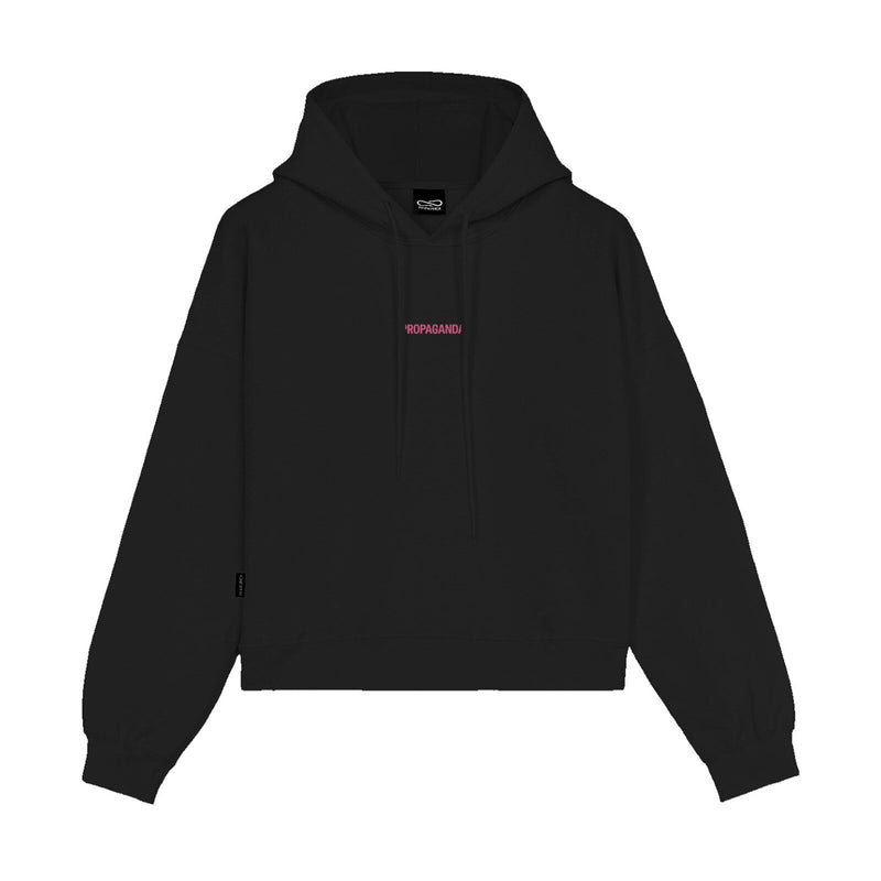 Ribs Woman Cropped Hoodie Black