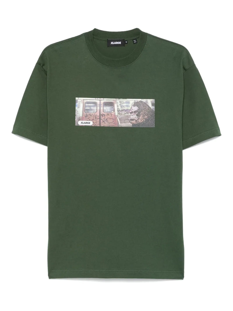 X LARGE subway T-shirt OG green
