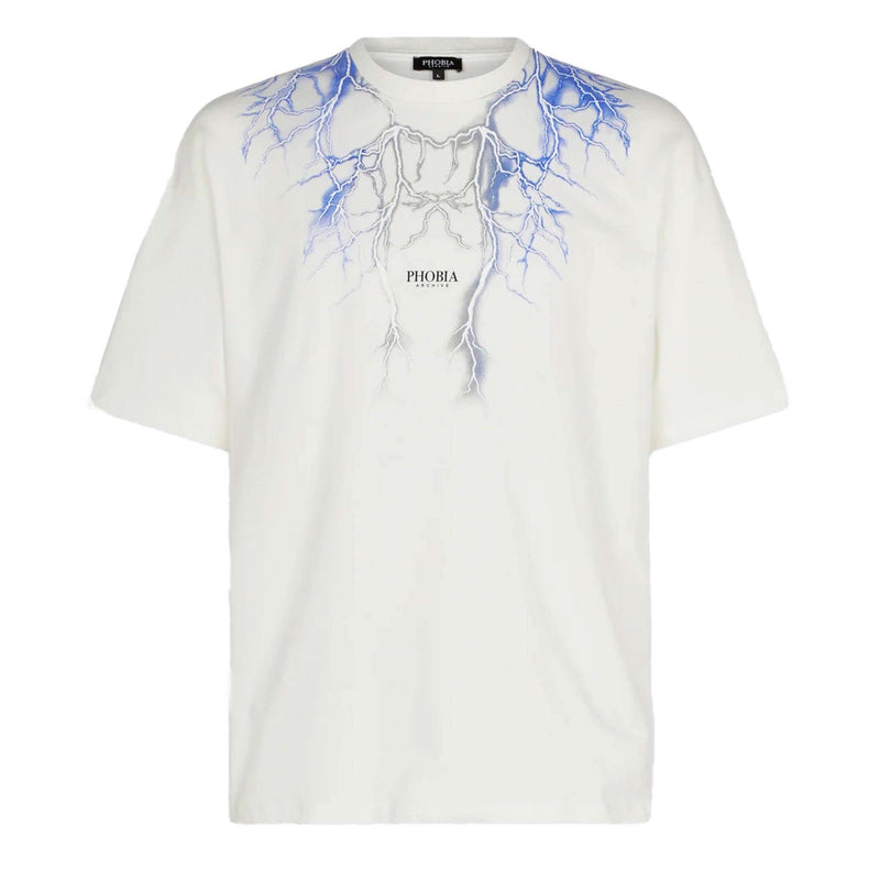 PHOBIA T-shirt Blue Lighting white