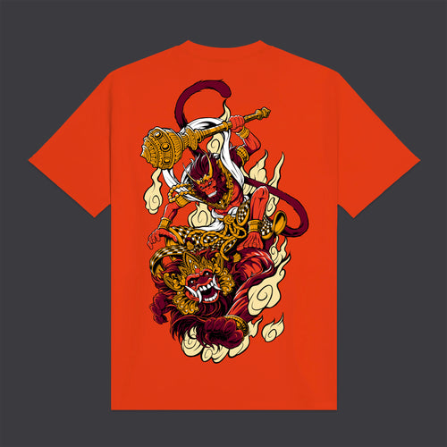 Dolly Noire Hanuman Tee Bright Red orange