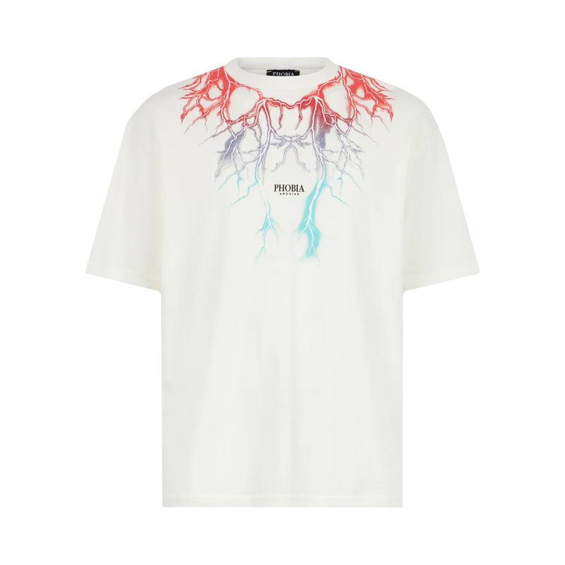 White T Shirt Bicolor Lightning