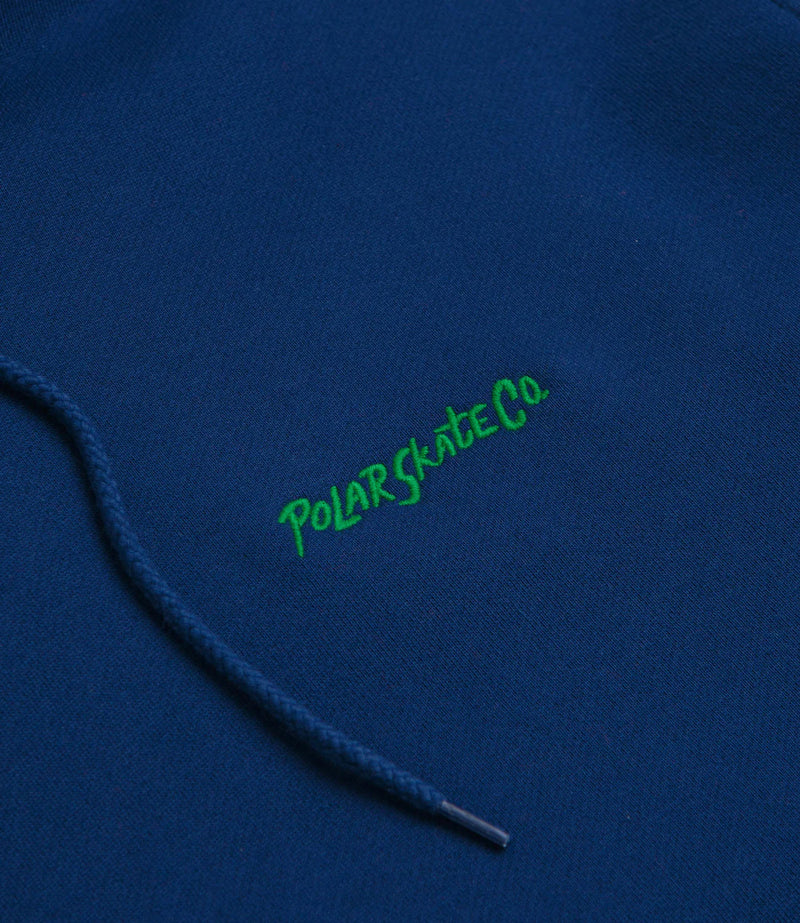 Polar Dave Hoodie surf logo deep royal blue