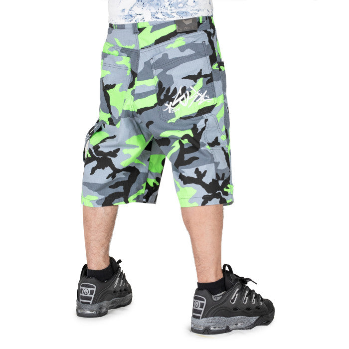Blue Skin Bermuda Camo Fluo