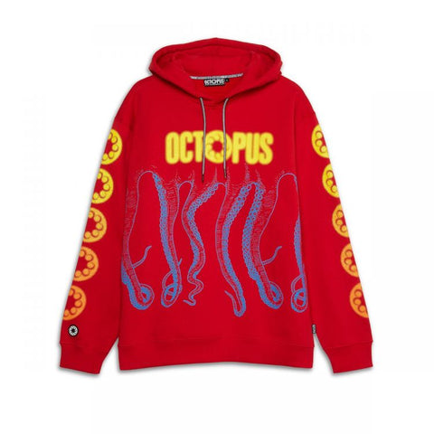 OCTOPUS BRAND BLURRED RED HOODIE