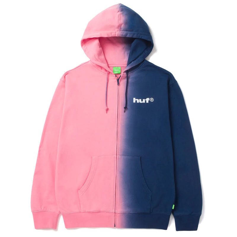 HUF SPLIT DYE FULL-ZIP HOODIE