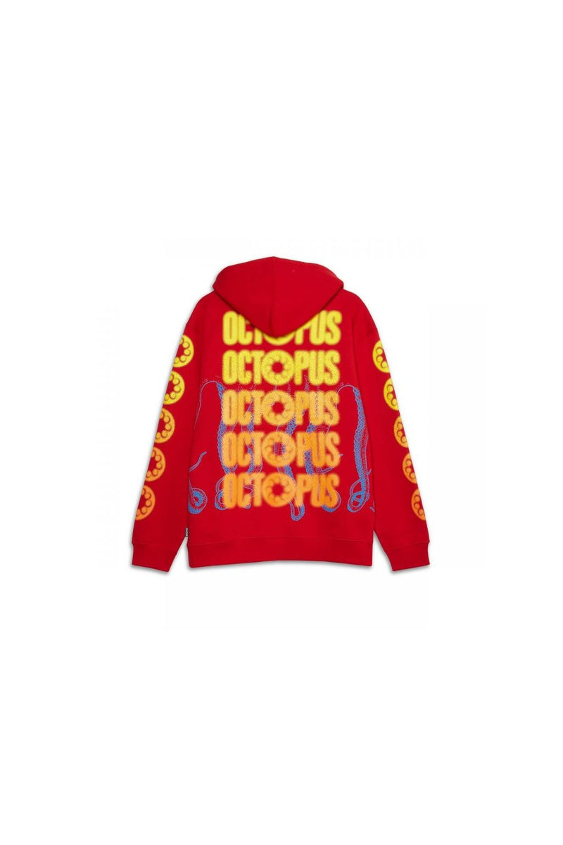 OCTOPUS BRAND BLURRED RED HOODIE